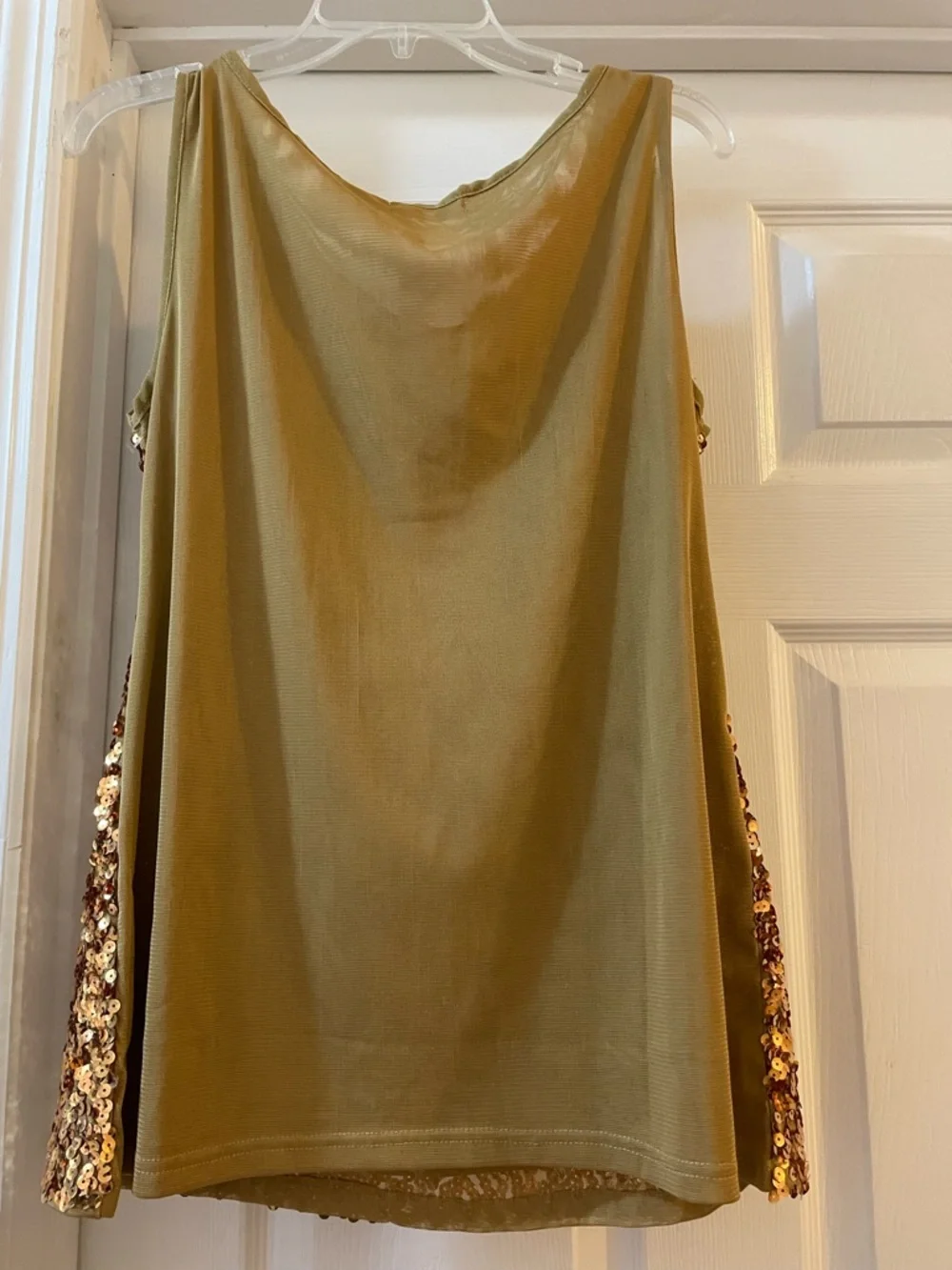 Gold Sequin Sleeveless Tank Top (0007) - Picture 2 of 3